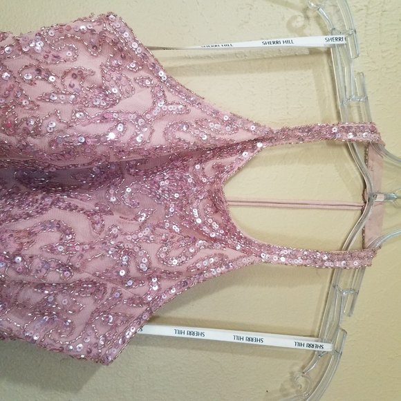 SHERRI HILLPINK BEADED/SEQUIN PROM DRESS - Picture 7 of 16